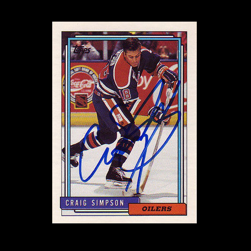 Craig Simpson Edmonton Oilers Autographed Card