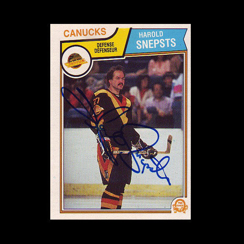 Harold Snepsts Vancouver Canucks Autographed Card