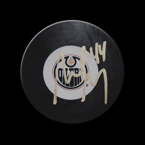 Sheldon Souray Edmonton Oilers Autographed Puck