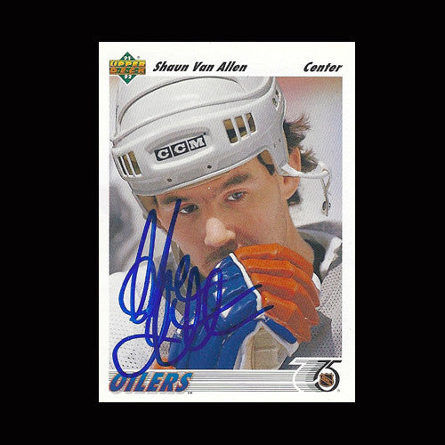 Shaun Van Allen Edmonton Oilers Autographed Card