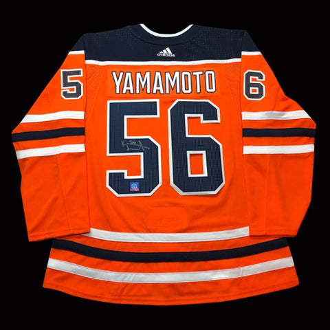 Kailer Yamamoto Japanese Kanji Edmonton Oilers Autographed Navy Alternate  Pro Jersey