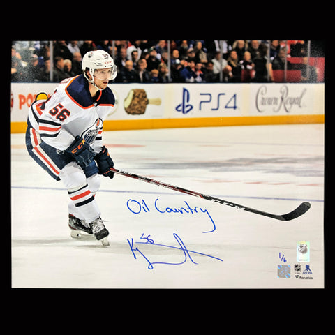 Kailer Yamamoto Edmonton Oilers Autographed & Inscribed "OIL COUNTRY" Limited Edition 16x20 Photo /6