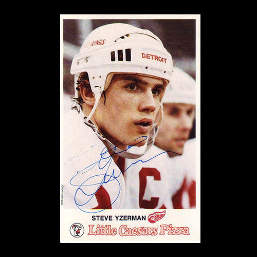 Steve Yzerman Detroit Red Wings Autographed Little Caesars Team Card